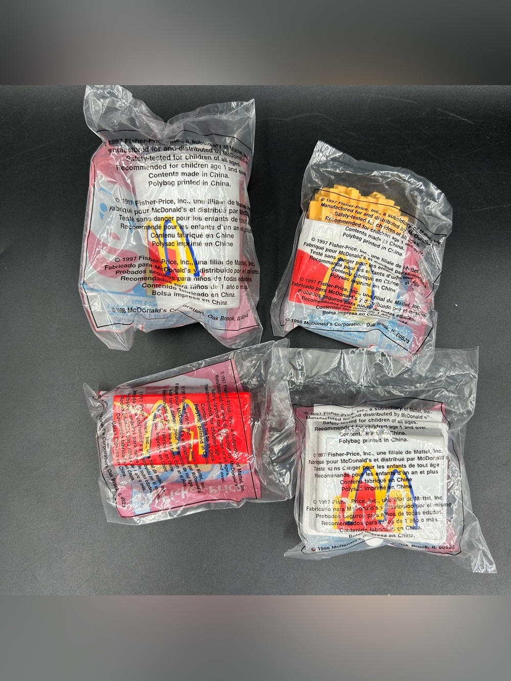 Vintage 1998 McDonalds Fisher Price Cup Fries Apple Pie McNuggets Toy Set Sealed